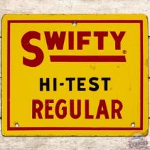 Swifty Hi-Test Regular SS Porcelain Gas Pump Plate Sign