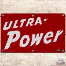 Utoco Ultra Power Gasoline Emb. SS Porcelain Pump Plate Sign