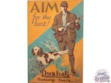 Utica Duxbak Hunting Suits "AIM for the best" Cardboard Easel Back Display Sign