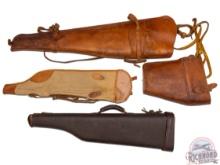 Lot of Three Vintage Take-Down Rifle or Shotgun Scabbards Includes Leather