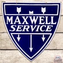 Maxwell Service Die Cut DS Porcelain Shield Sign w/ Arrows