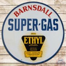 Barnsdall Super Gas Ethyl 30" DS Porcelain Sign w/ Logo