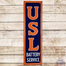 Incredible USL Battery Service Vertical SS Porcelain Sign