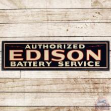 Authorized Edison Battery Service SS Tin Sign