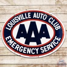 Louisville Auto Club Triple AAA Emergency Service DS Porcelain Sign