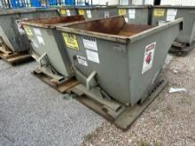 Lot of 2: Hippo Hoppers Forklift Accessible, Size: 1 Cubic Yard, Max Capacity 6,500 Lbs