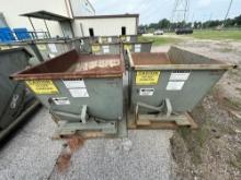 Lot of 2: Hippo Hoppers Forklift Accessible, Size: 1 Cubic Yard, Max Capacity 6,500 Lbs