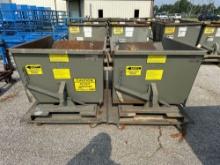 Lot of 2: Hippo Hopper On Casters, Size: 3/4 Cubic Yard, Max Capacity 4,000 Lbs