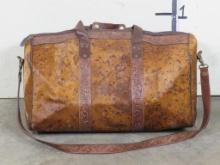 Brand New Genuine Cowhide & Tooled Leather Bag w/Tooled Leather Strap & Interior Zipper Pocket GEAR