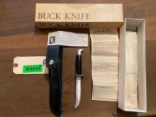 New in Box, BUCK Knife, " Woodsman" model # 102 - " Famous for holding an Edge" not taxidermy - hunt