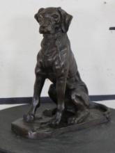 Very Nice Bronze Statue of Sitting Dog BRONZE ART