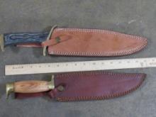 2 Knives w/Leather Sheaths (ONE$)
