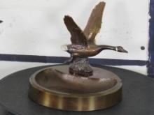 Bronze Goose Tray w/Ringneck Goose in Flight, Key Tray FUNCTIONAL ART