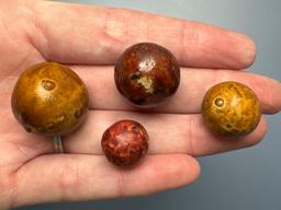 Large Lot of Amber Colored Early Glazed Bennington Clay Marbles, Ex: Burley Museum Collection