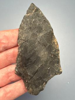 NICE 3" Black Chert Morrow Mountain, Broken and Reglued in Center, Found in Jim Thorpe Area in Penns