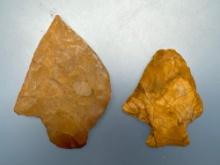 2 3/8" Jasper Lehigh Broad + 1 3/4" Perkiomen Found in Jim Thorpe Area in Pennsylvania, Longest is