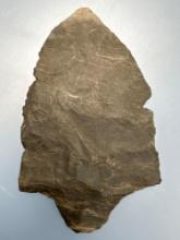 3 3/8" Banded Black Chert Lehigh Broadpoint, THIN, Broken and Reglued, Found in Jim Thorpe Area in P