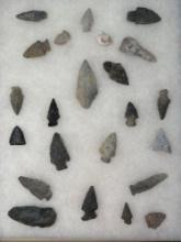 23 Arrowheads, Rhyolite, Quartz, Found in Jim Thorpe Area in Pennsylvania, Longest is 3"