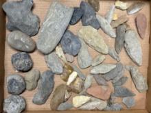 Lot of Axes, Arrowheads, Tools, Found in Burlington Co., New Jersey along Saylors Pond Road, Longest