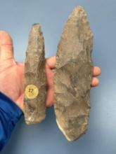 NICE Pair of Dover Chert Blades, Found in Tennessee, Longest is 7 1/2"