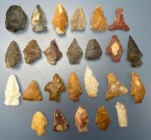 25 Smaller Cobble Chert and Jasper Points, Longest is 1 3/8", Found on Taylors Island, MD,