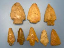 Nice Lot of Various Southeastern US Arrowheads, Longest is 2 1/2", Ex: Dave Summers Collection