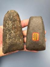 Pair of Gouges, Found in Schuyler Co., NY, Longest is 4 1/2", Ex: Dave Summers
