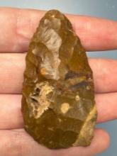 2 1/8" Stunner Jasper Knife, w/Fossil Hole and Semi-Translucent Vein, Found in Gloucester County, NJ