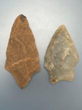 2 Large Points, (Largest 3 5/8"), Found in Kettletown and Windsor, CT, From a Collection