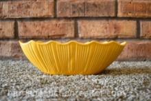 Vintage McCoy Pottery Planter Pot Yellow Ribbed USA