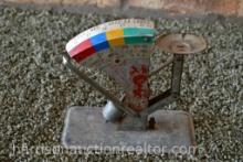 1940s Vintage Scale, Metal Egg Scale, Egg Grader, Oakes Mfg Co, Tipton Indiana, Made in USA