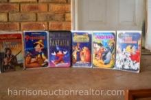 6 WALT DISNEY VHS TAPES