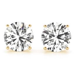 Certified 0.64 CTW Round Diamond Stud Earrings I/SI1