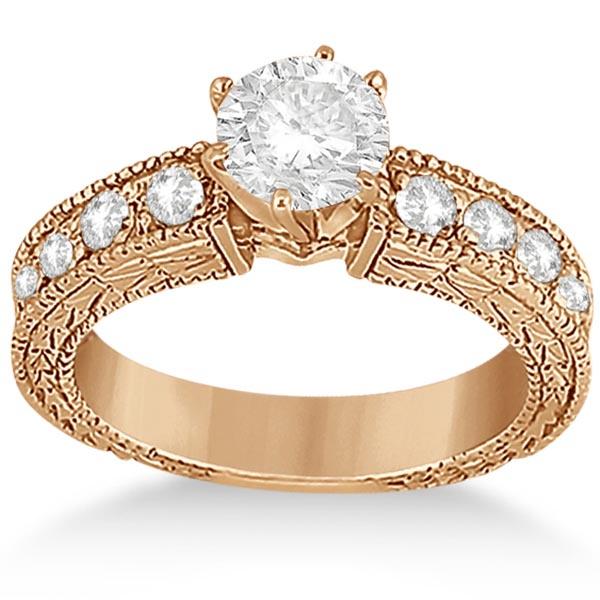 1.70ctw Antique style Style Diamond Engagement Ring Setting 14k Rose Gold