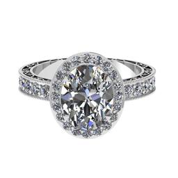 3.21 Ctw SI2/I1 Diamond 14K White Gold Engagement Halo Ring