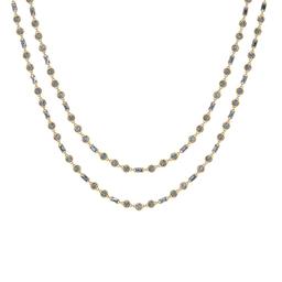 11.50 Ctw SI2/I1 Diamond Style Prong & Bezel Set 14K Yellow Gold Two Layer Yard Necklace