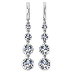 Certified 1.73 Ctw Diamond VS/SI1 Earrings For 14K White Gold