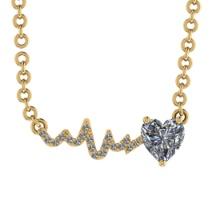 0.45 Ctw Diamond 14K Yellow Gold Style Valentine Day theme Pendant Necklace