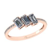 0.83 Ctw SI2/I1 Diamond 18K Rose Gold Engagement Ring