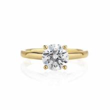 Certified 0.78 CTW Round Diamond Solitaire 14k Ring F/I2
