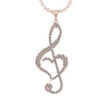 0.92 Ctw SI2/I1 Diamond Style Prong Set 14K Rose Gold Pendant Necklace