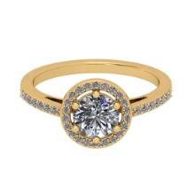 1.22 Ctw SI2/I1 Diamond Style 14K Yellow Gold Engagement Halo Ring