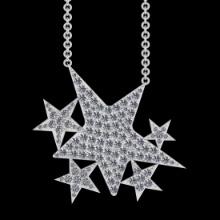 9.17 Ctw SI2/I1 Diamond 10K White Gold Pendant Necklace