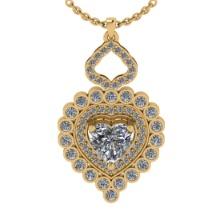 0.69 Ctw Diamond 14K Yellow Gold Pendant Necklace