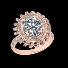 4.42 Ctw SI2/I1 Diamond 18K Rose Gold Engagement Ring