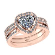 0.67 Ctw Diamond 14K Rose Gold Engagement Ring