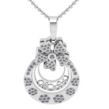 0.39 Ctw SI2/I1 Diamond 10k White Gold Pendant Necklace
