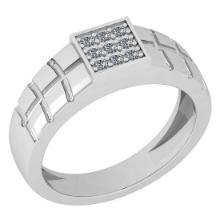 0.12 Ctw SI2/I1 Diamond 14K White Gold Band Ring