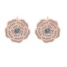 1.70 Ctw SI2/I1 Diamond 14K Rose Gold Stud Earrings