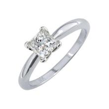 Certified 0.9 CTW Princess Diamond Solitaire 14k Ring K/SI1